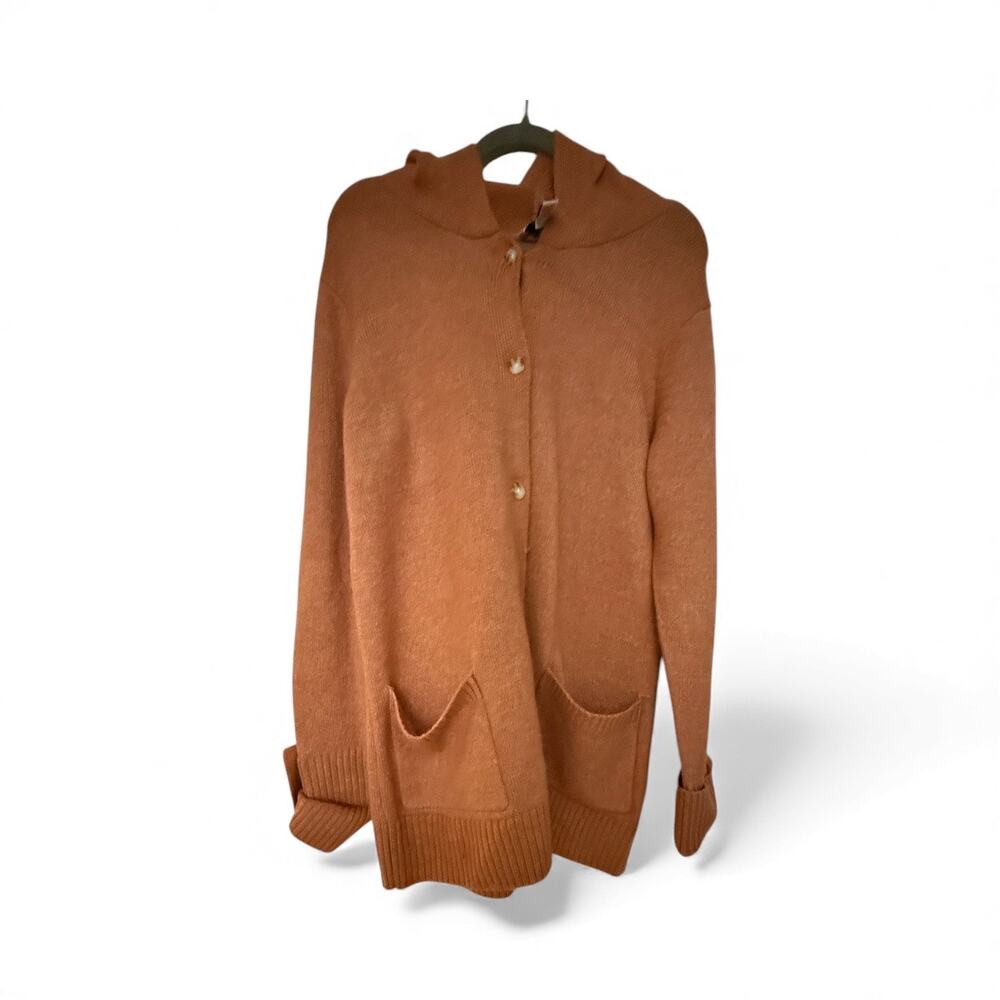 Denim & Co.Women's Hooded Button-Front Sweater Cardigan. Size Medium.